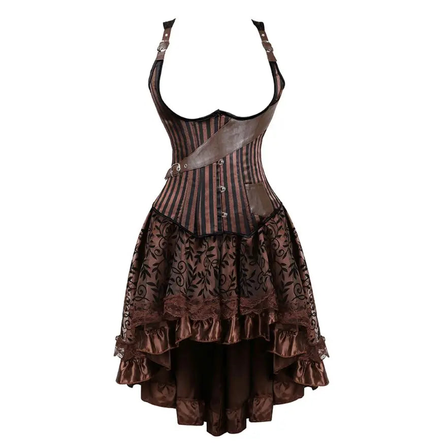 Ensemble Corset Steampunk Sexy et Jupe Asymétrique – vue 23