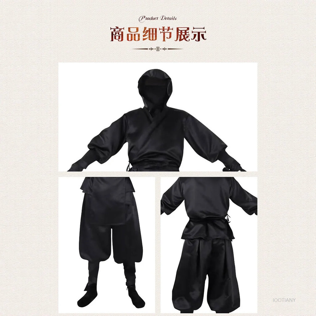 Déguisement Ninja Samouraï Adulte – Kimono à Capuche Noir – vue 2
