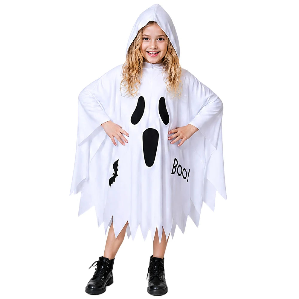 Cape Fantôme Blanc à Capuche Phosphorescente – vue 3