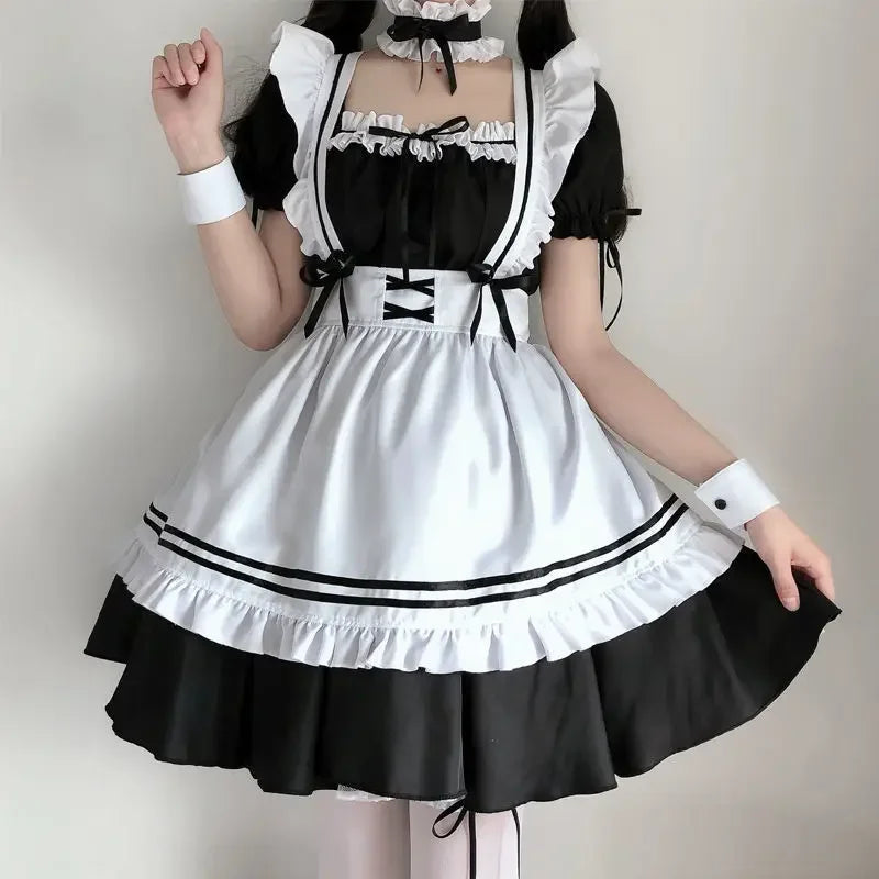 Déguisement Soubrette Lolita Noire - Costume Maid Japonais Femme – vue 3