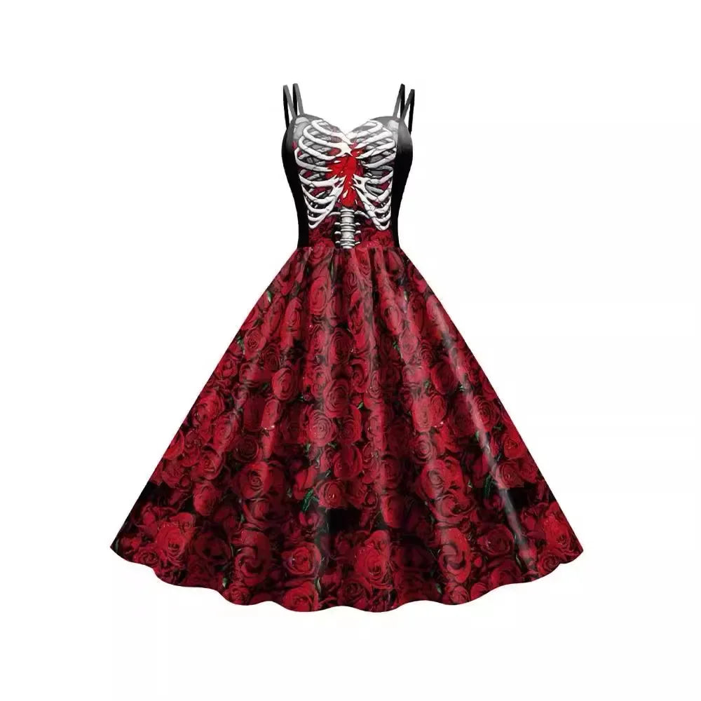 Robe Dos Nu Imprimé Tête de Mort Femme – vue 2