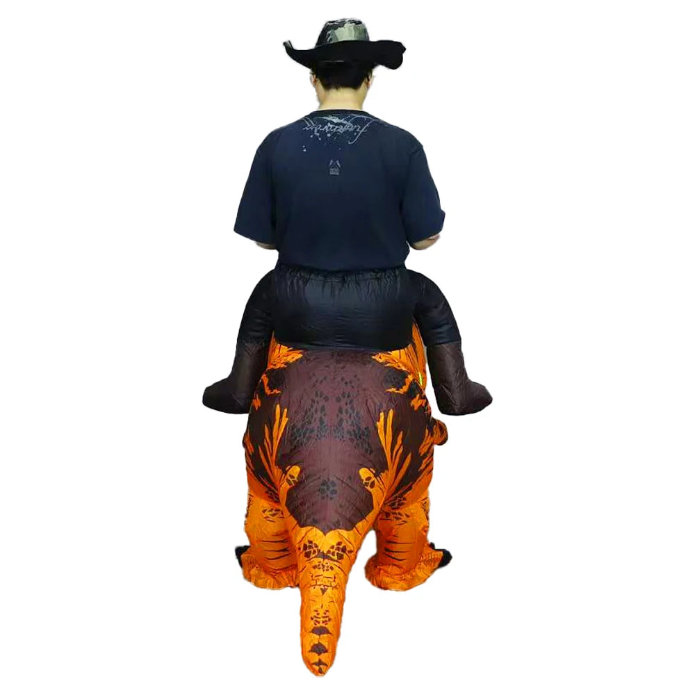 Déguisement Gonflable T-Rex à Chevaucher - Costume Dinosaure Halloween – vue 4