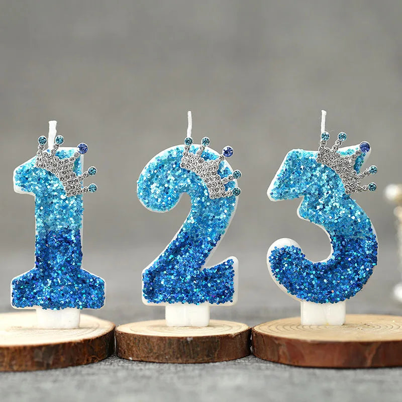 Bougie Topper Gâteau Chiffre 2 Lumineuse Couronne Princesse – vue 3