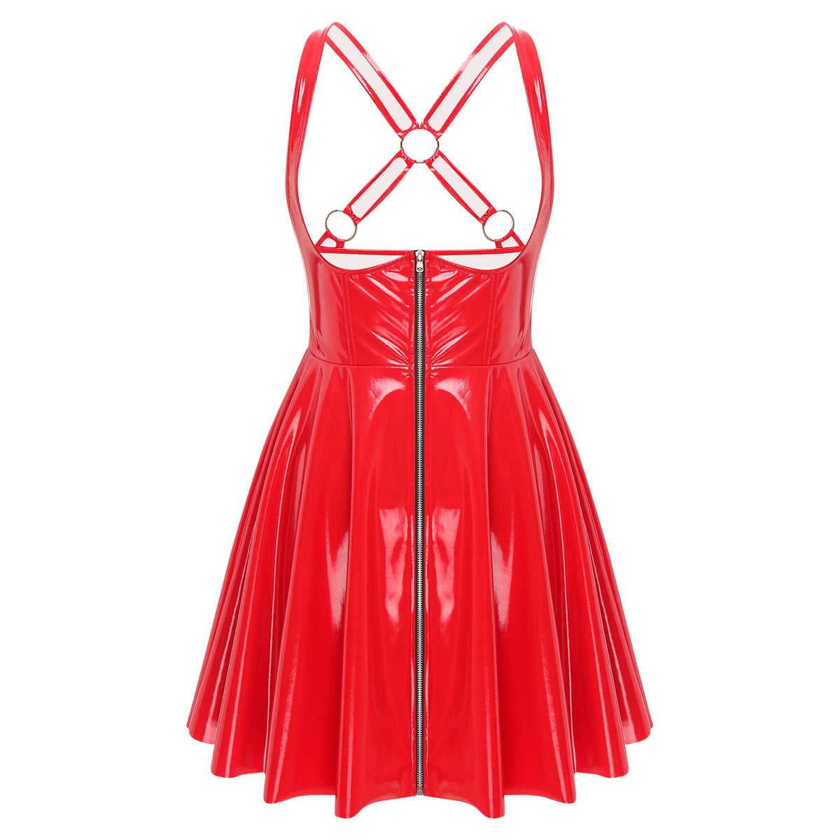Robe Moulante Effet Cuir Mouillé Gothique Sexy