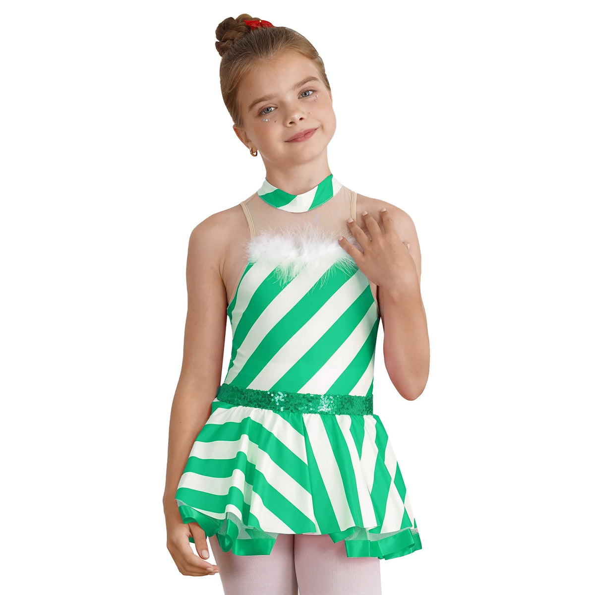Robe Tutu Mère Noël Sucre d'Orge Fille – vue 10