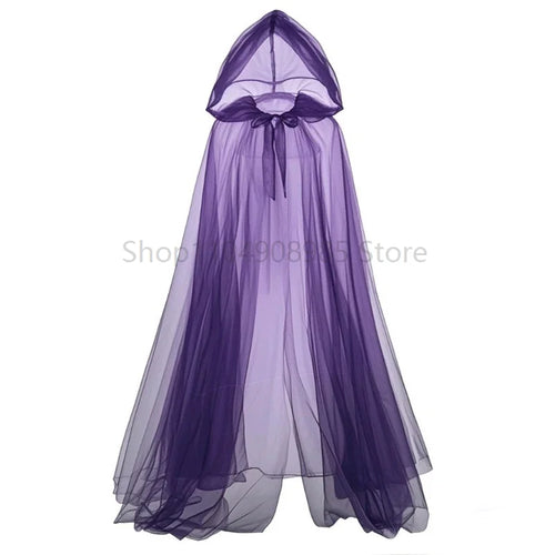 Cape de Sorcière Elfe en Tulle à Capuche