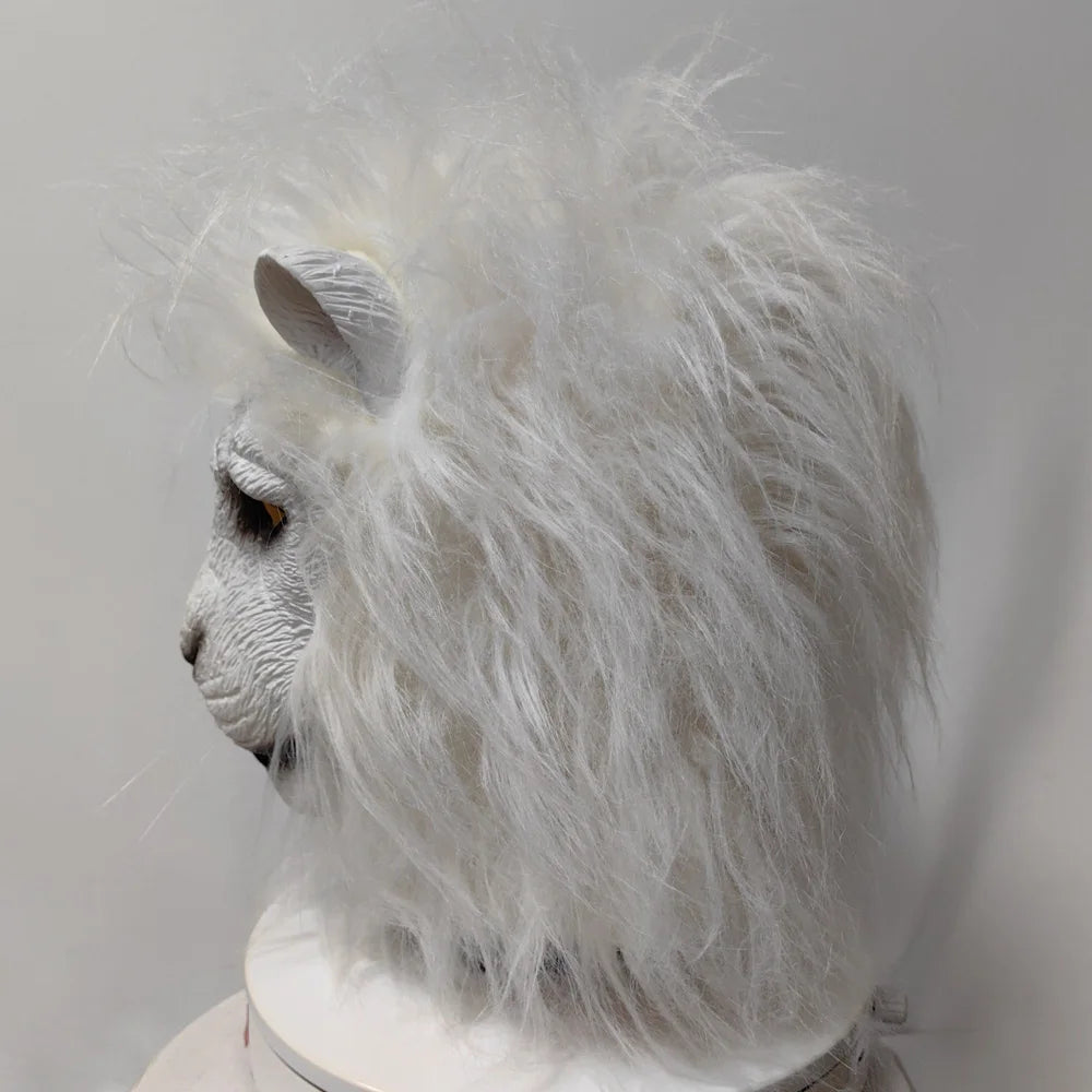 Masque Lion Blanc en Latex – vue 4
