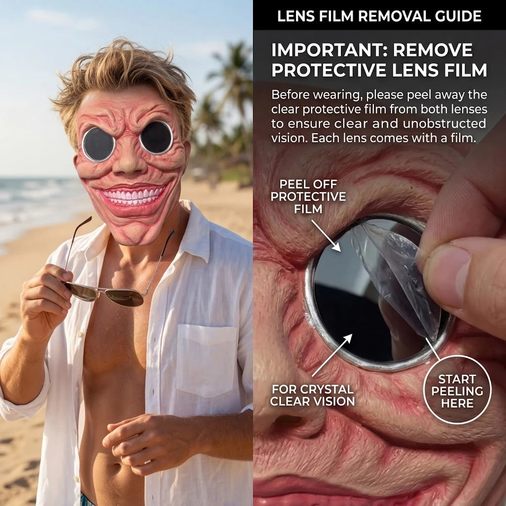 Demi-Masque Sourire Trou Noir Effrayant – vue 4
