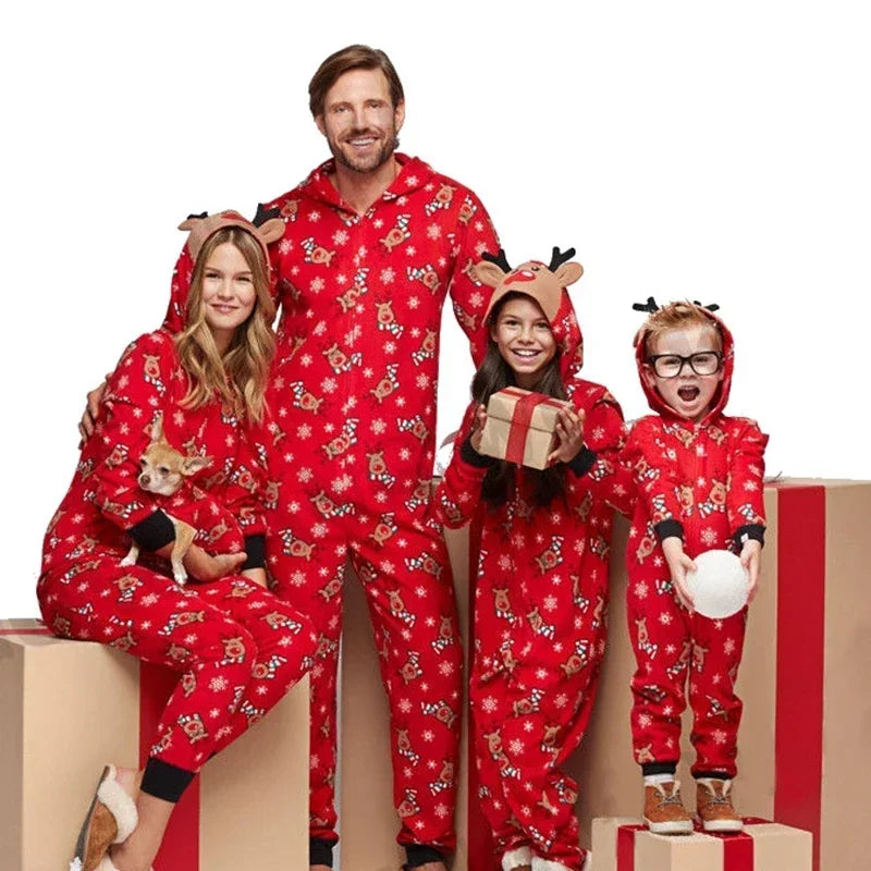 Combinaison Famille Élan de Noël - Pyjama à Capuche – vue 2