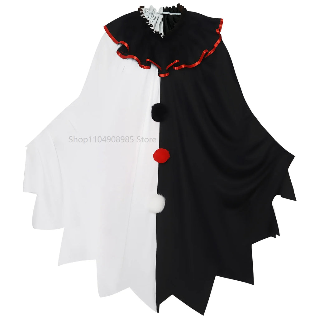 Cape Clown Effrayant Noire et Blanche – Adulte – vue 5