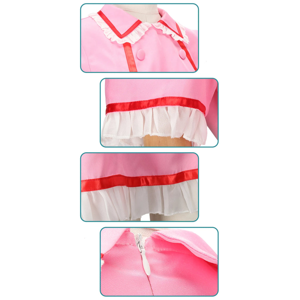 Robe d'Infirmière Rose avec Coiffe – vue 5