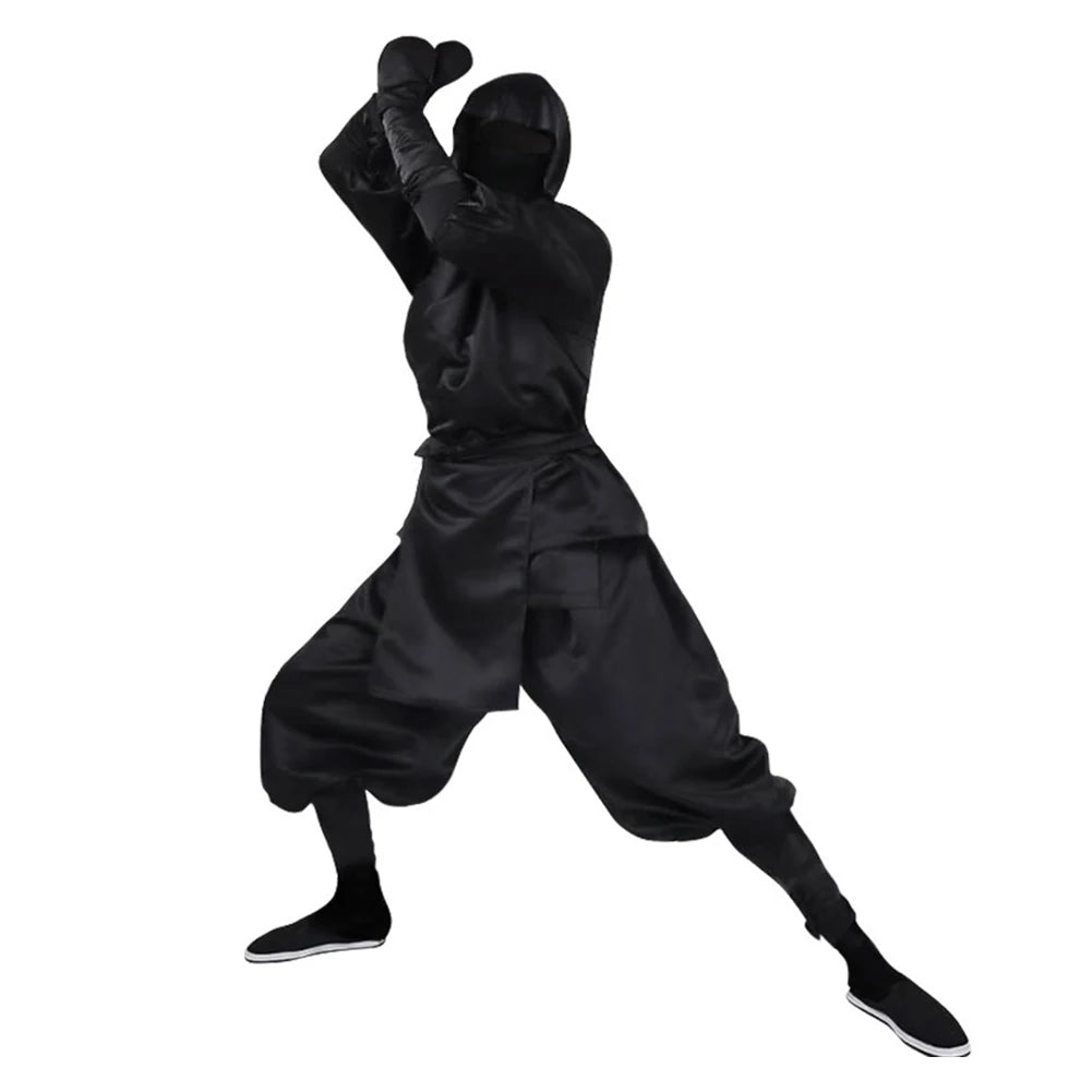 Déguisement Ninja Kimono à Capuche Noir Adulte – vue 3