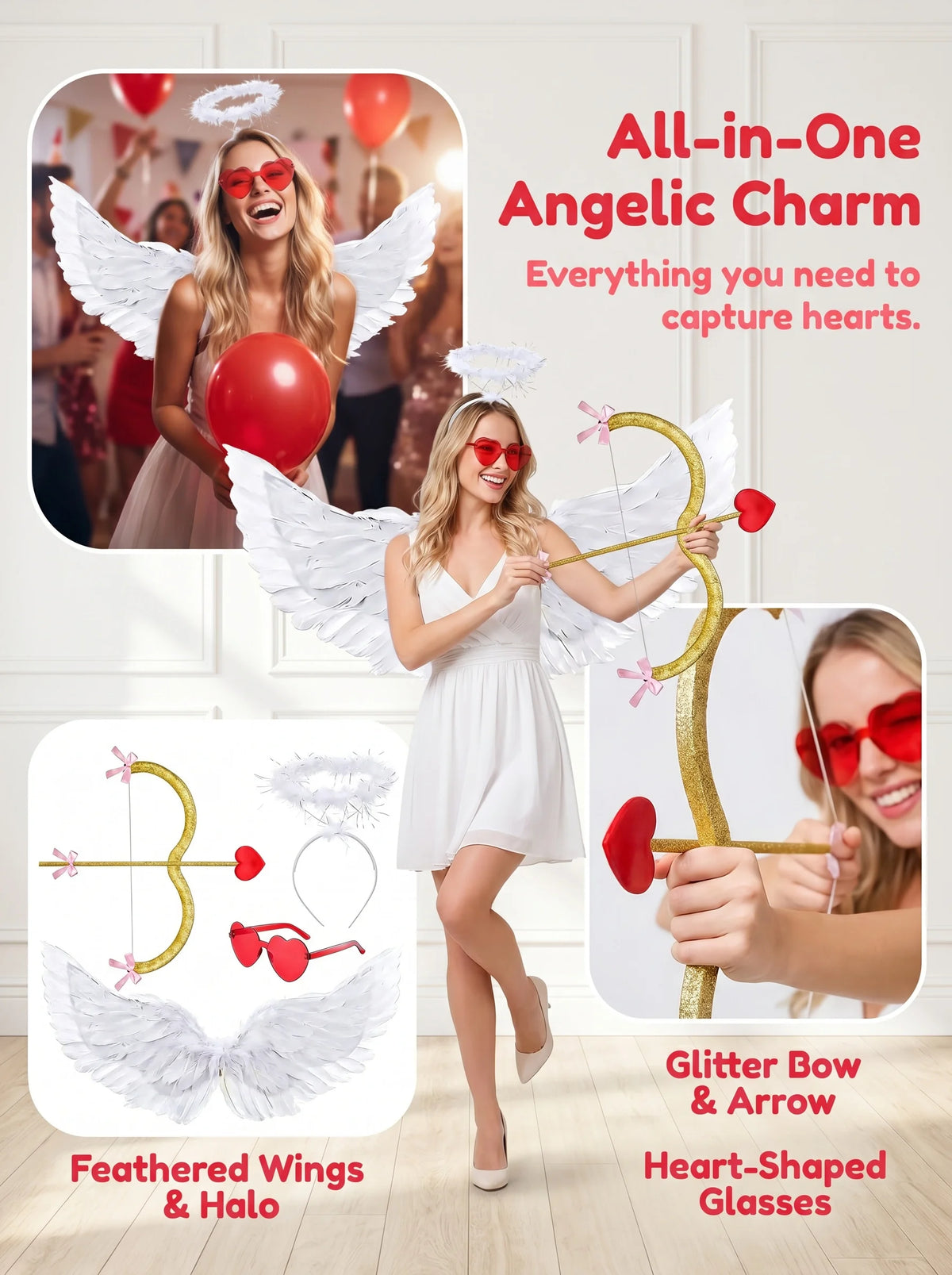 Set Ailes de Cupidon et Arc – vue 3