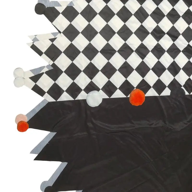 Déguisement Clown Adulte – Cape à Damier Noir et Blanc avec Gants – vue 5