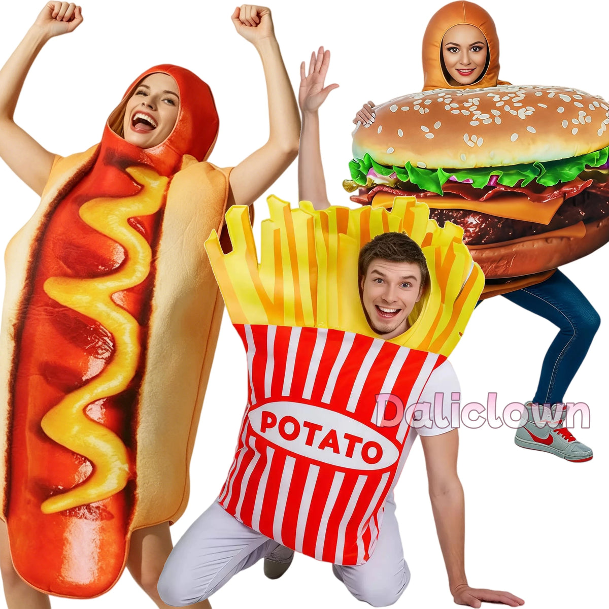 Combinaison Imprimé Fast-Food Rigolote – Hot-Dog, Pizza, Burger