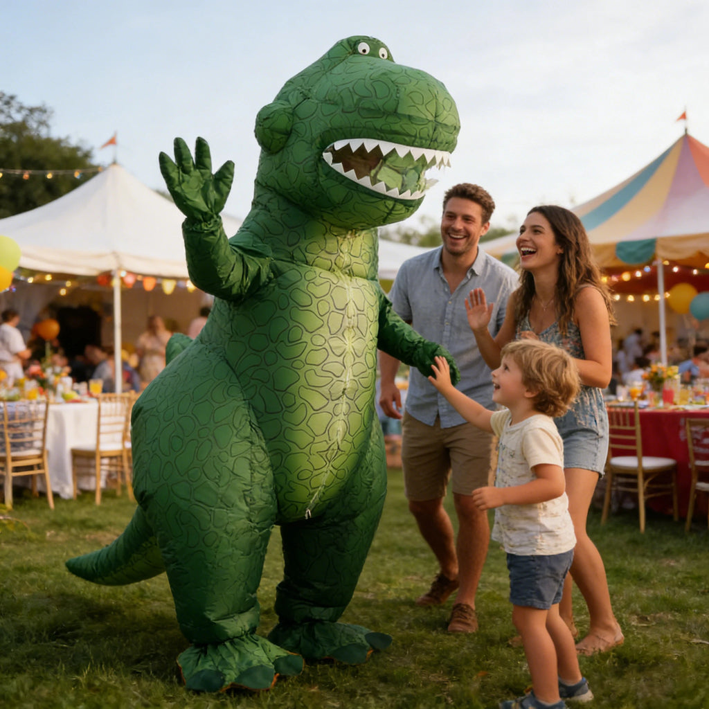 Déguisement Gonflable Dinosaure Vert Adulte – vue 2