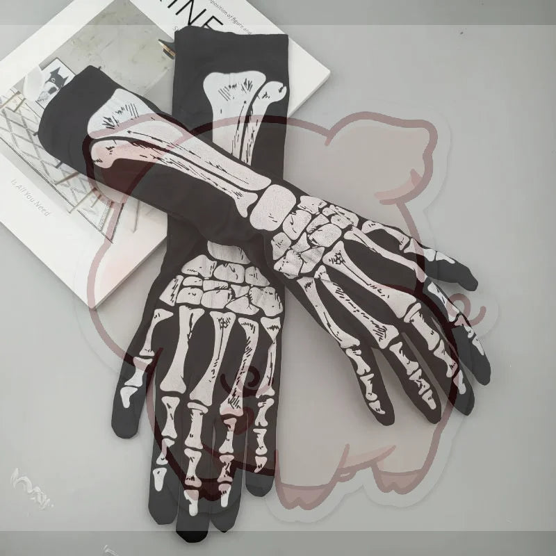 Gants Squelette Noirs – Accessoire Halloween