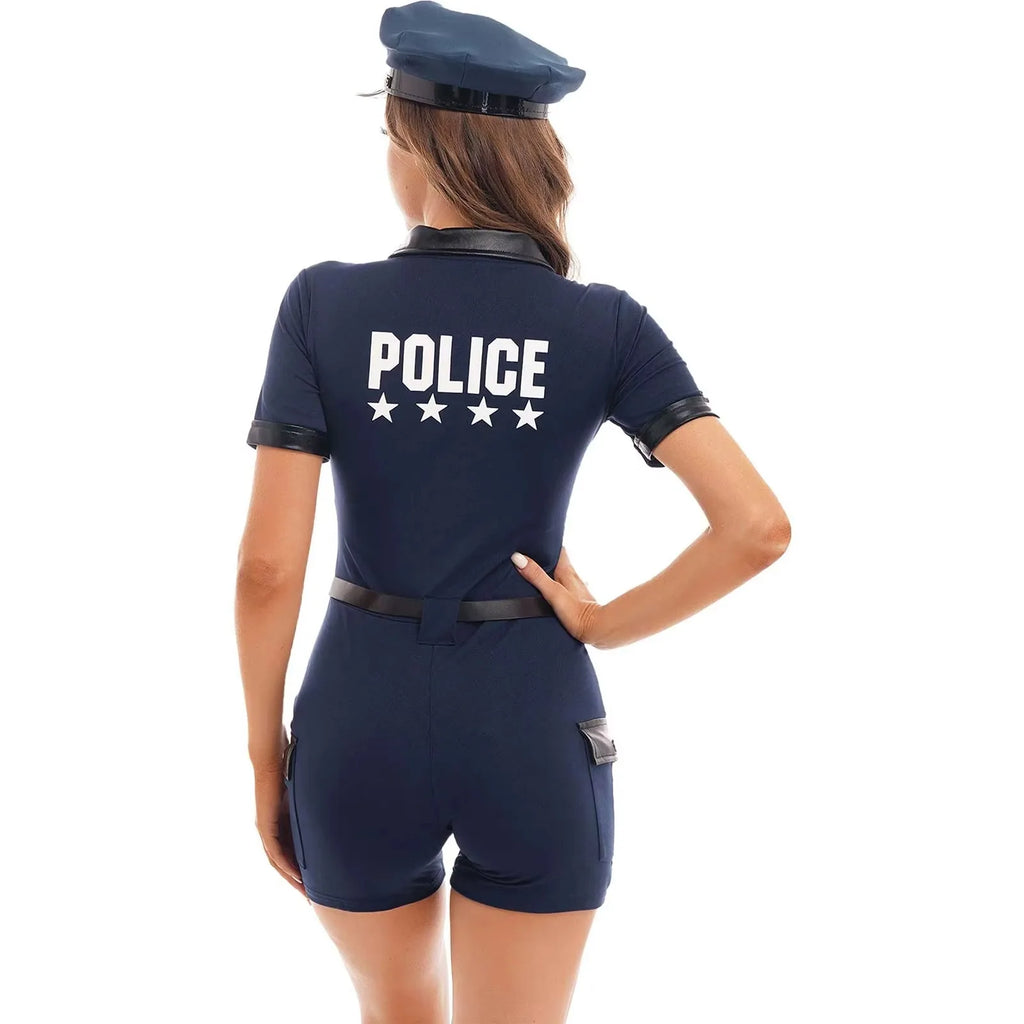 Déguisement Policière - Combinaison avec Ceinture et Casquette – vue 3