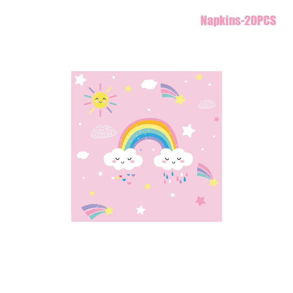 Vaisselle Jetable Nuage Arc-en-Ciel - Assiettes Gobelets Serviettes – vue 6