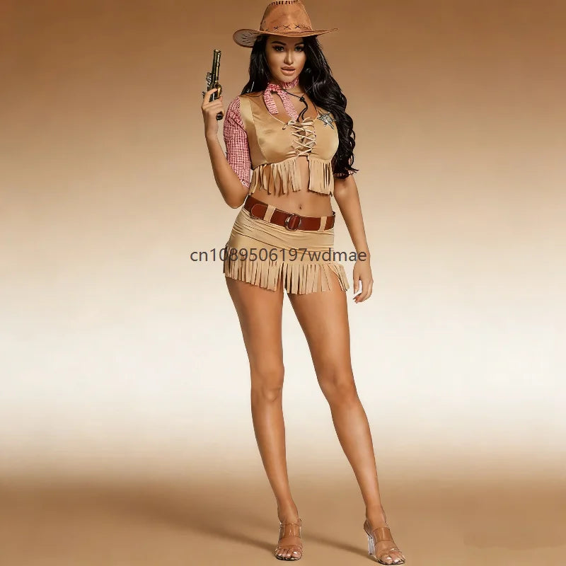 Déguisement Cowgirl Sexy Femme – Crop Top et Jupe à Franges