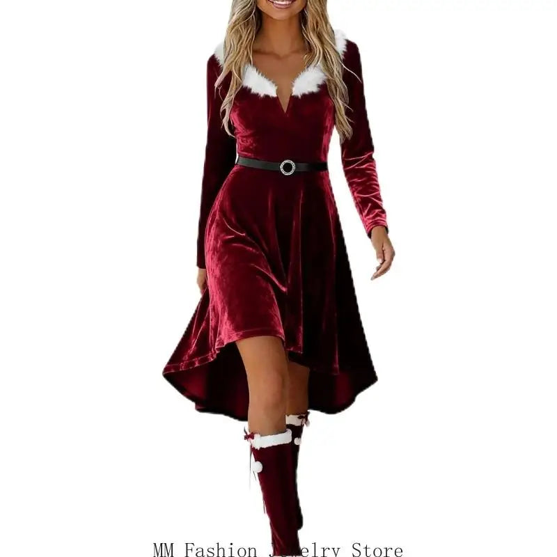 Robe Mère Noël à Franges Femme – Modèle Doré – vue 11