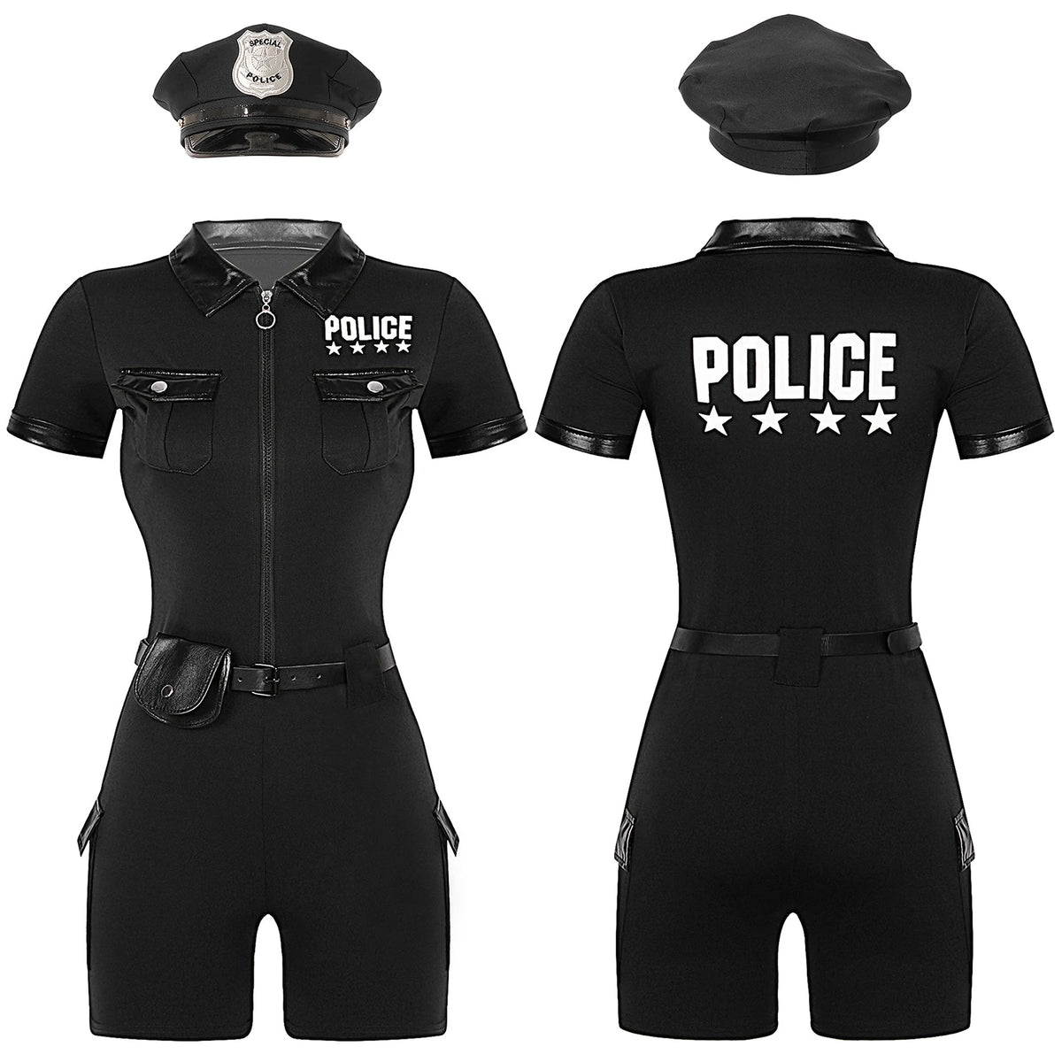 Déguisement Policière - Combinaison avec Ceinture et Casquette – vue 8