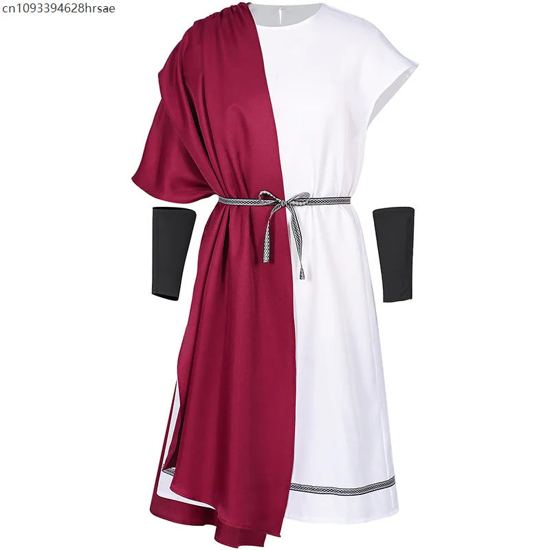 Toge Romaine Bordeaux Homme avec Ceinture et Bandeau – vue 3