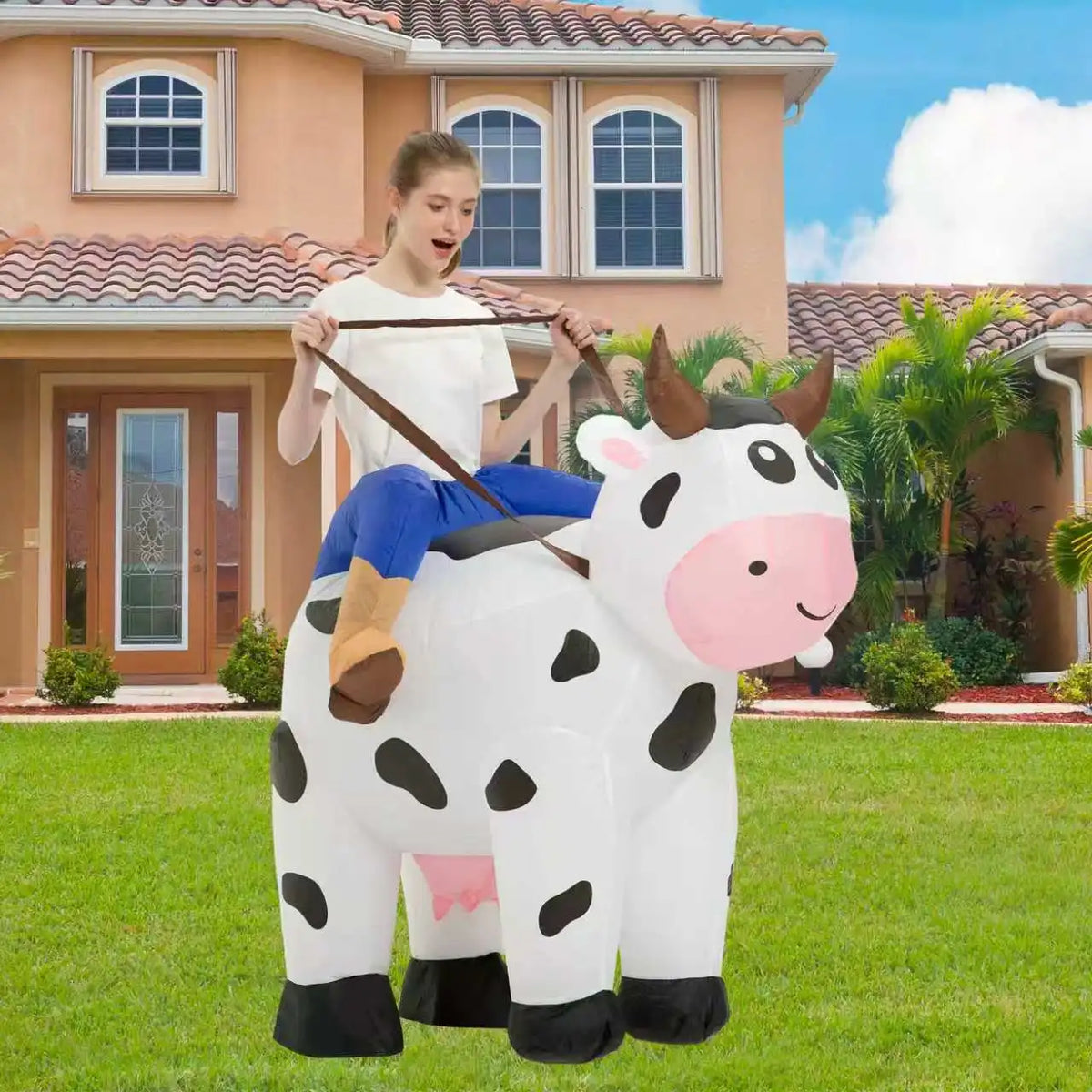 Déguisement Gonflable Vache à Chevaucher Adulte – vue 2