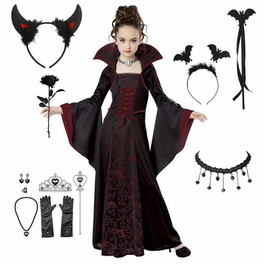 Déguisement Vampire Fille – Robe Tutu Longue Gothique