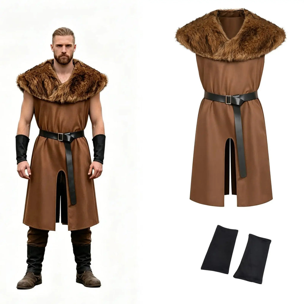 Déguisement Viking Homme Col Fausse Fourrure – vue 3