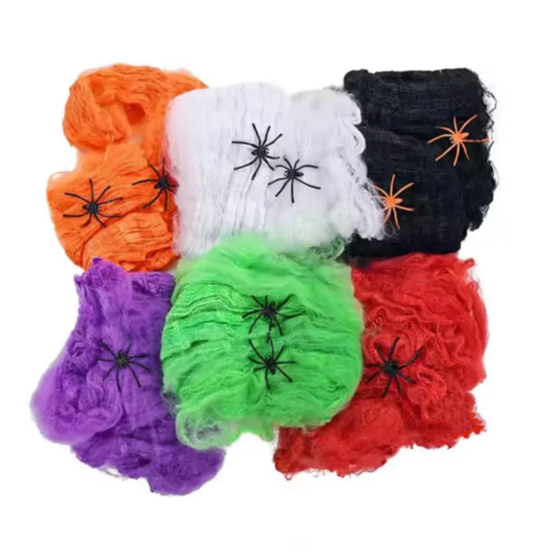 Toile d'araignée décorative phosphorescente Halloween – vue 6