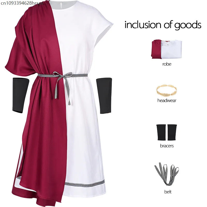 Toge Romaine Bordeaux Homme avec Ceinture et Bandeau – vue 7