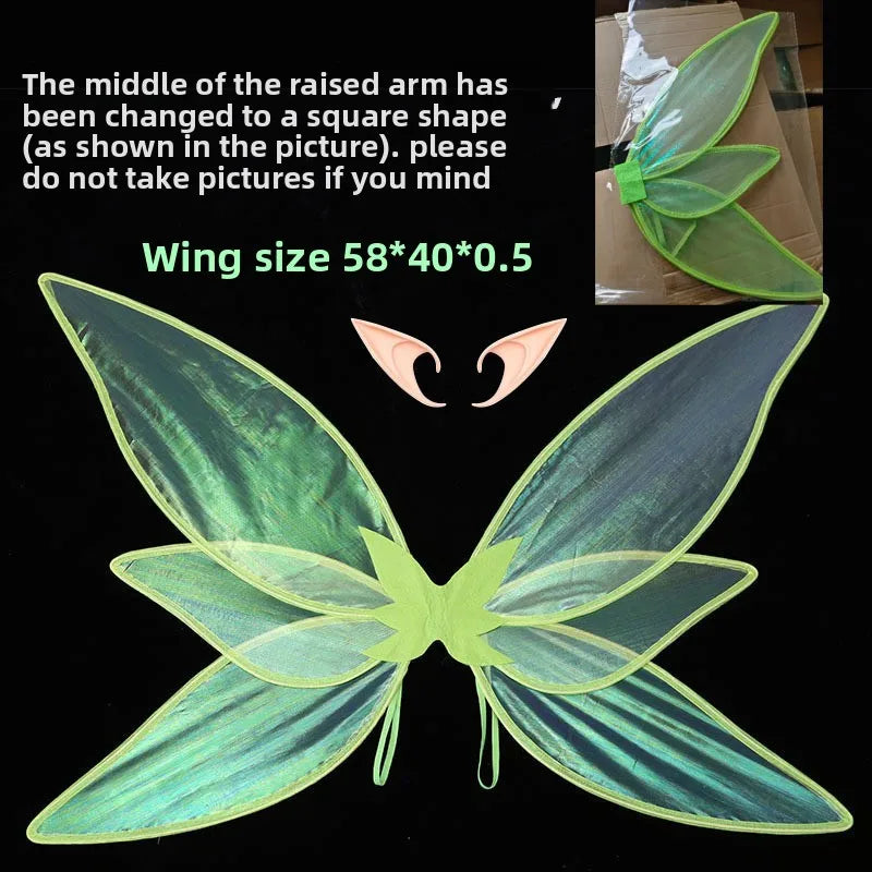 Robe de Fée Elfe Verte Médiévale avec Ailes et Ceinture – vue 8