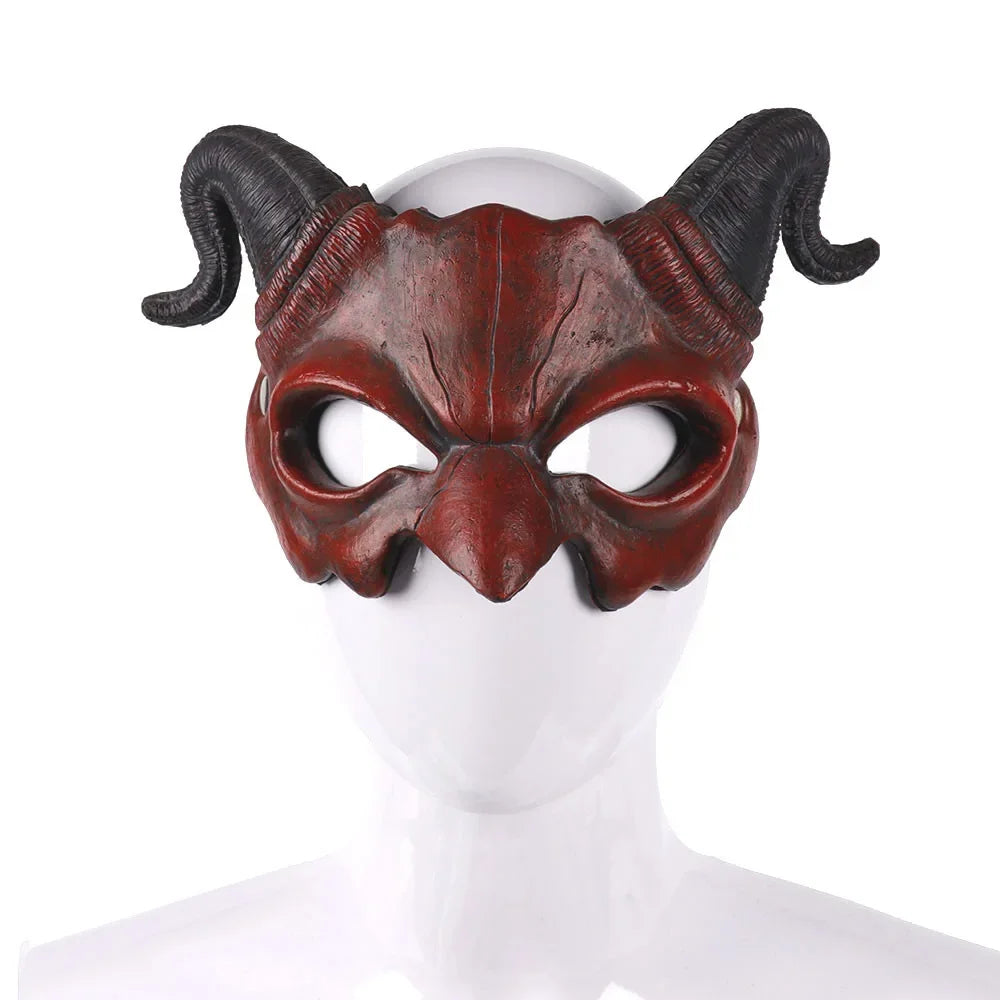 Demi-Masque Démon à Cornes – Masque d'Horreur