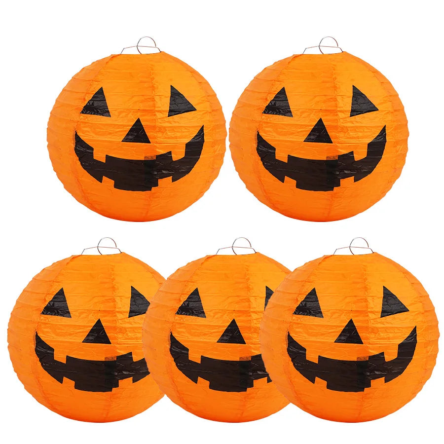 Lanternes en papier citrouille Halloween – vue 2