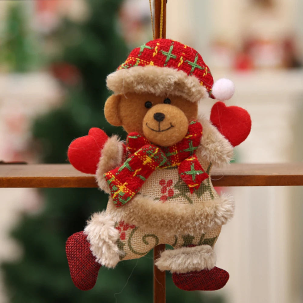 Ornements de sapin Père Noël, bonhomme de neige, renne et ours – vue 10