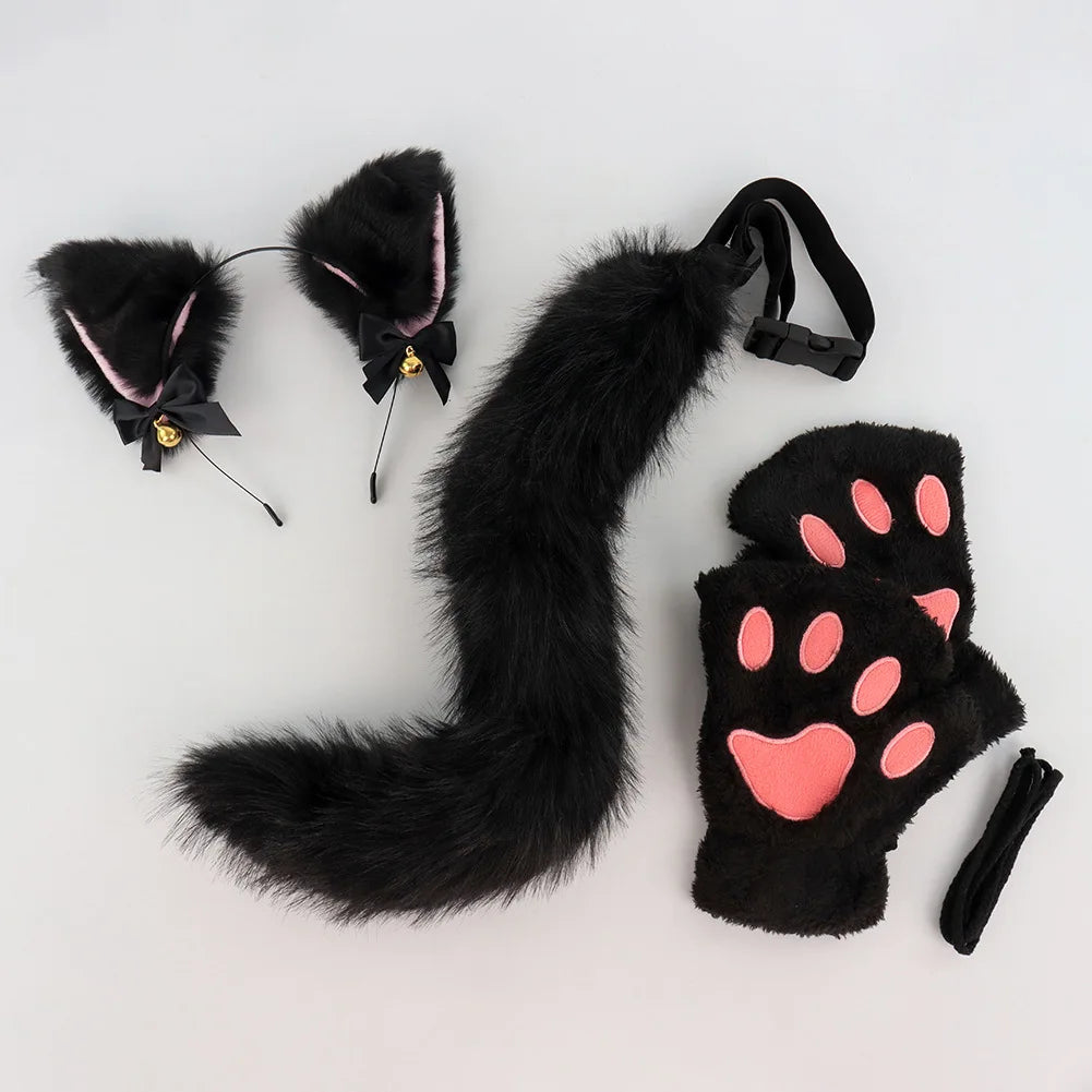 Kit Chat Noir – Oreilles, Queue, Gants Pattes et Collier – vue 7