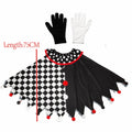 Déguisement Clown Adulte – Cape à Damier Noir et Blanc avec Gants – vue 7