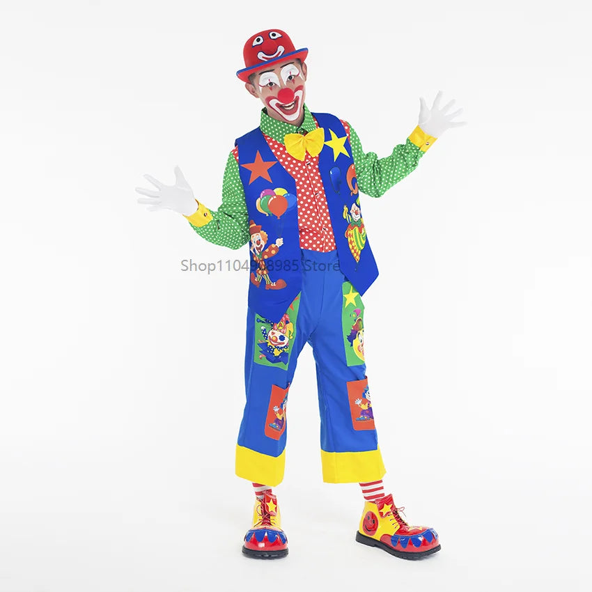 Déguisement Clown Rigolo Adulte – Tenue Colorée de Fête – vue 8