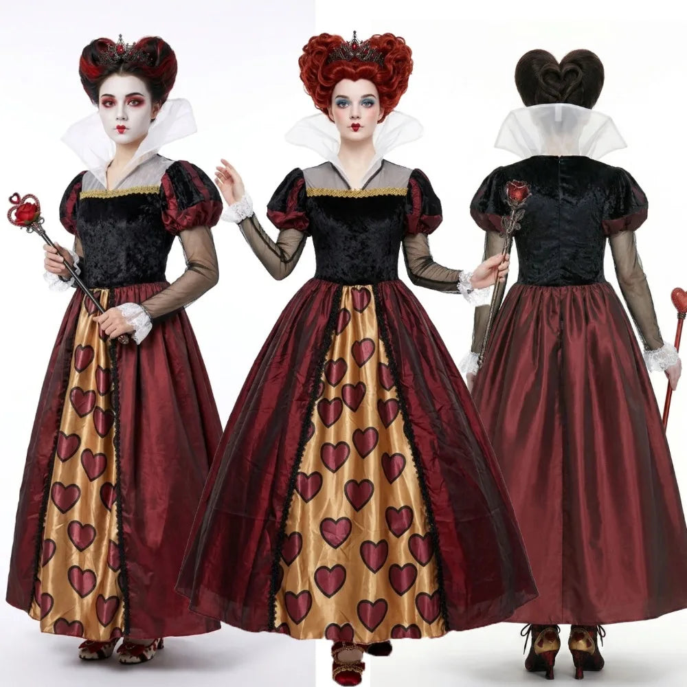 Déguisement Reine de Cœur — Robe Rouge, Couronne et Perruque