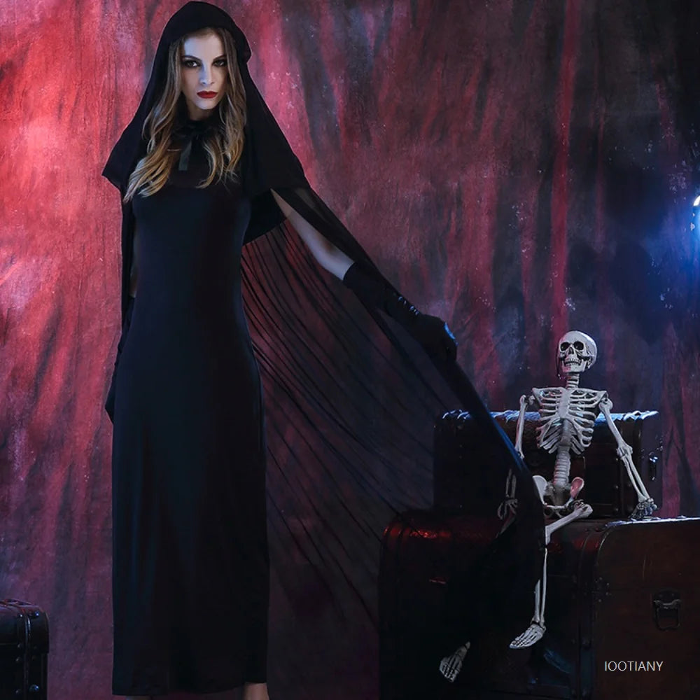 Robe Sorcière Vampire à Capuche Sexy – vue 2