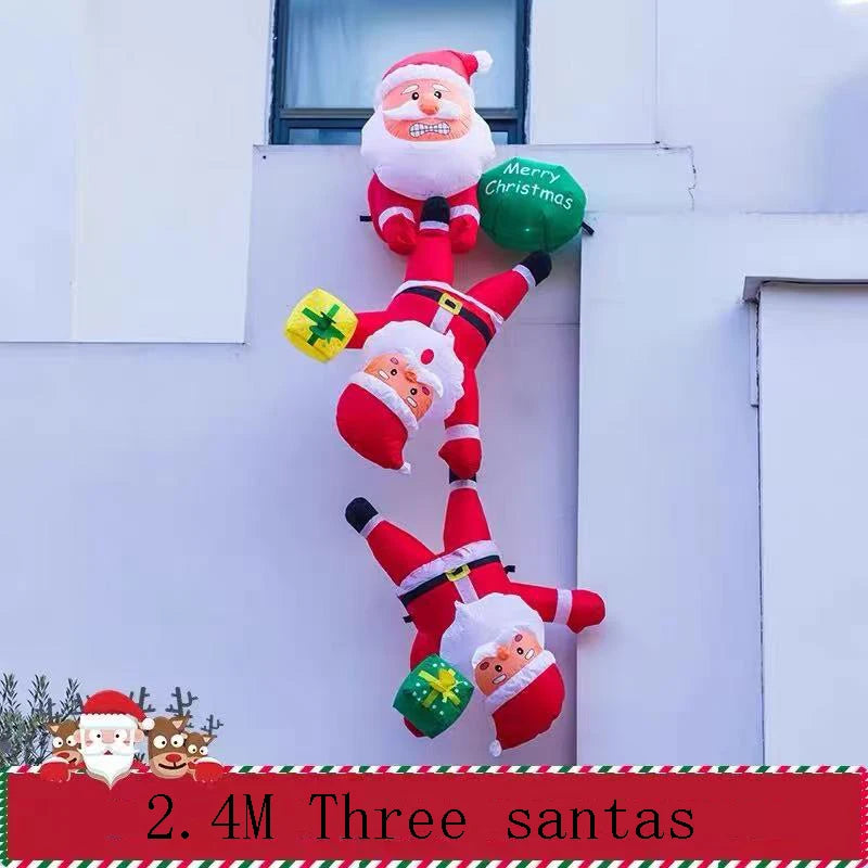 Père Noël Grimpeur Gonflable 2,4 m – Décoration Extérieure – vue 14