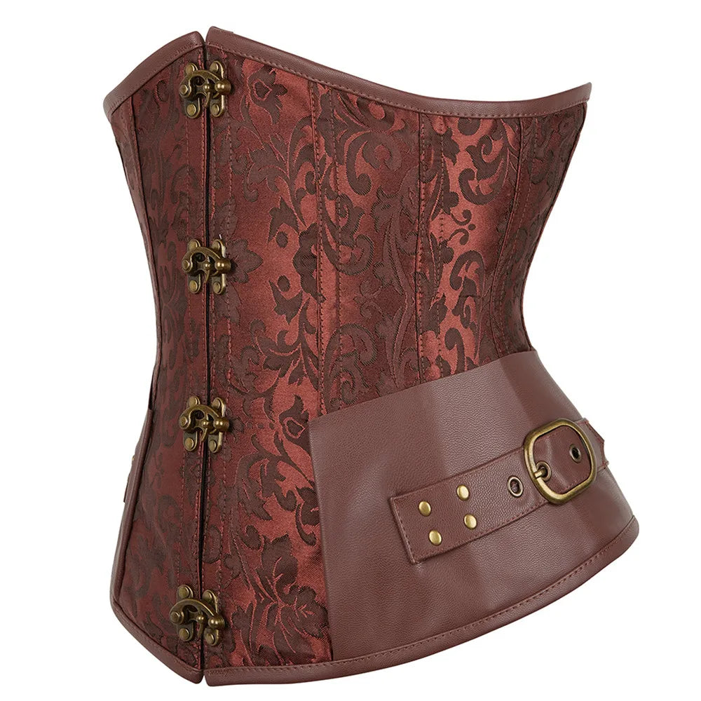 Déguisement Pirate Gothique Femme 3 Pièces – Corset Brodé – vue 3