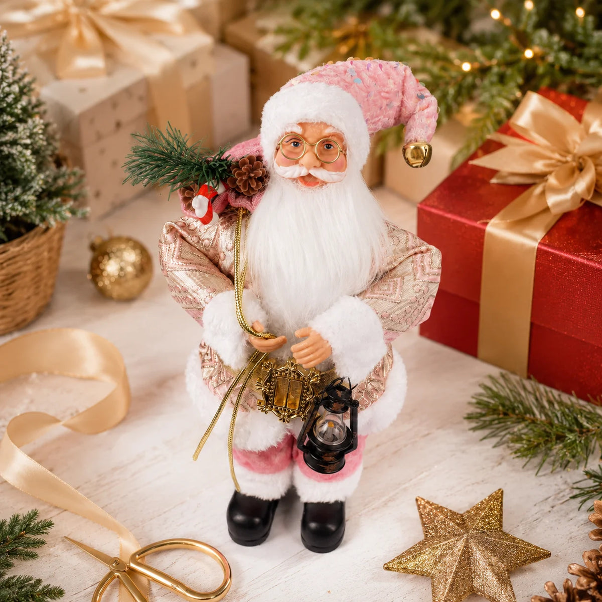 Figurine Père Noël 30 cm avec Lanterne – Décoration – vue 4