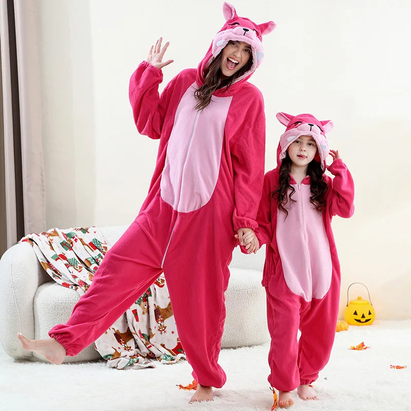 Combinaison Dragon Rouge Famille – Kigurumi à Capuche – vue 11