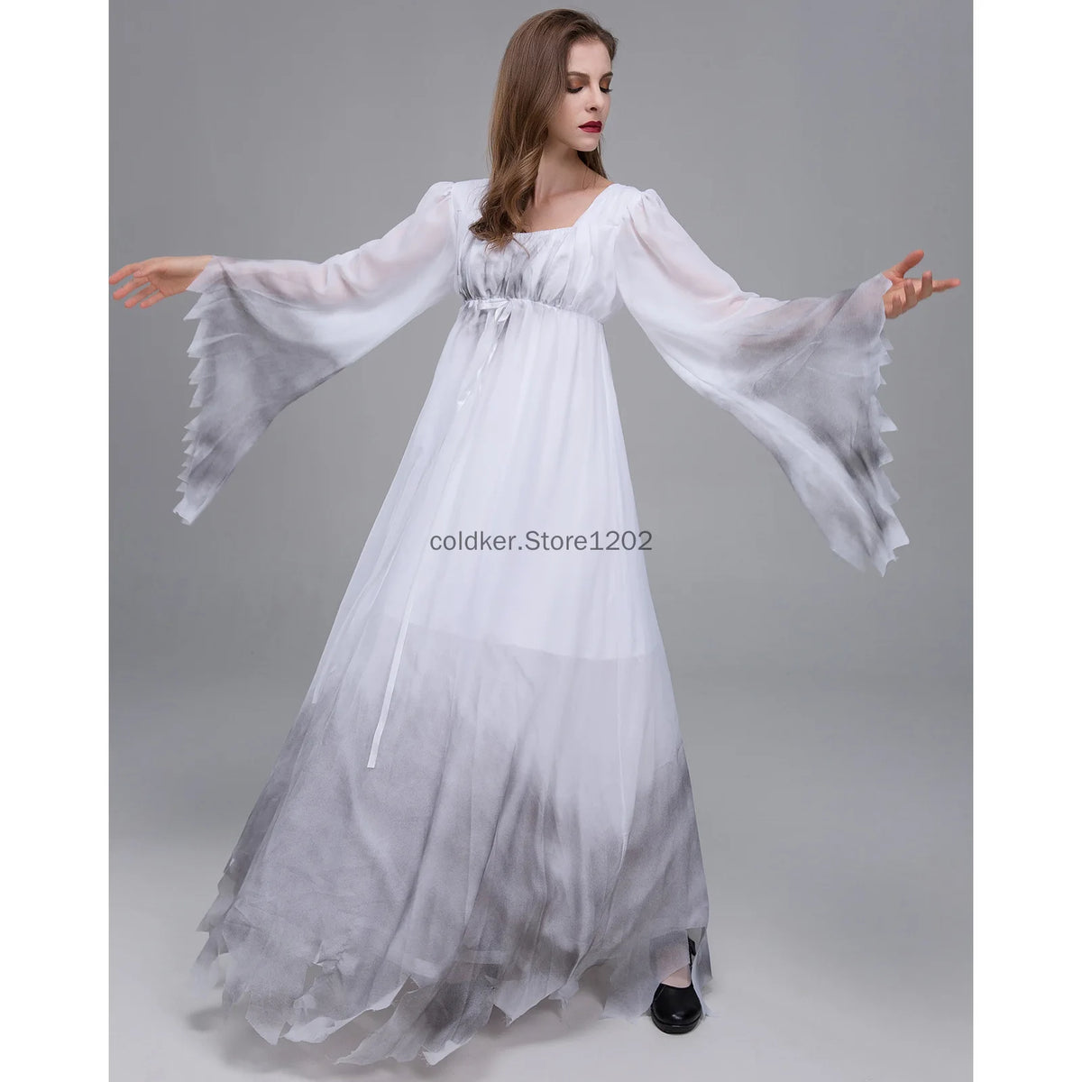 Déguisement Mariée Fantôme pour Femme — Robe Blanche Gothique – vue 6