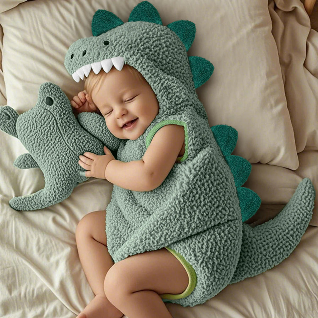 Déguisement Dinosaure Bébé — Body sans Manches à Capuche