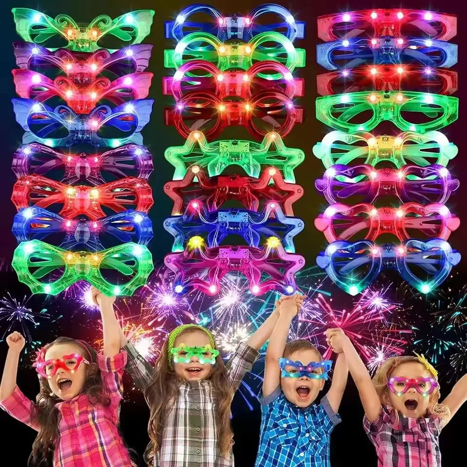 Lot de 6 Lunettes LED Lumineuses – Formes Variées