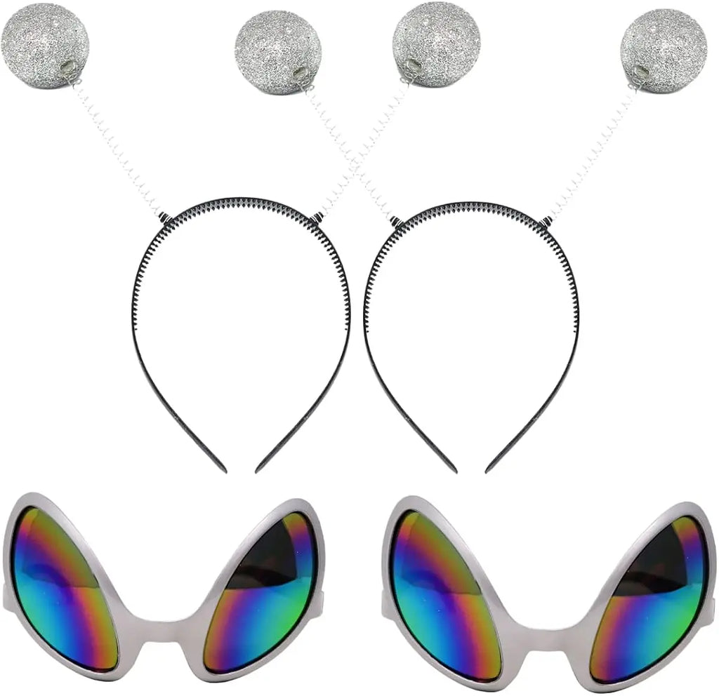 Kit Accessoires Alien – Serre-Tête Antennes et Lunettes – vue 2