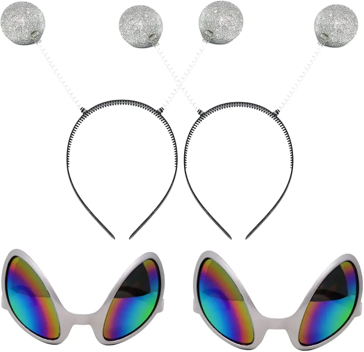 Kit Accessoires Alien – Serre-Tête Antennes et Lunettes – vue 2